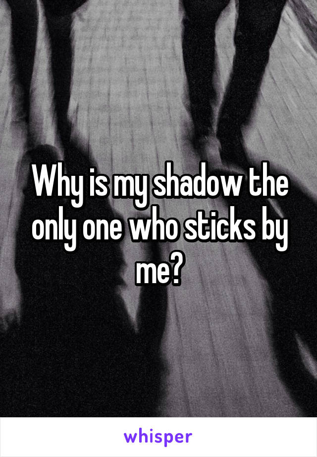 Why is my shadow the only one who sticks by me?