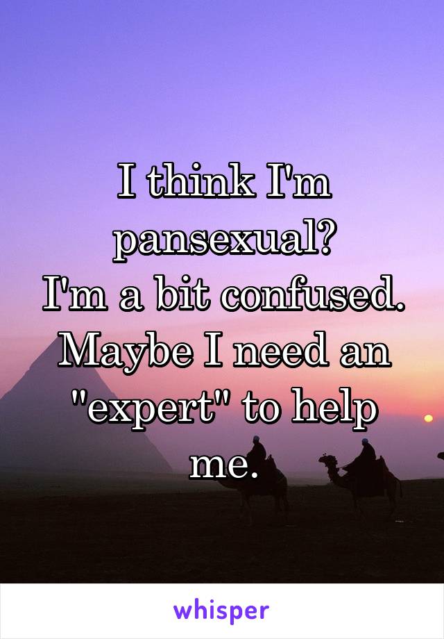 I think I'm pansexual?
I'm a bit confused. Maybe I need an "expert" to help me.