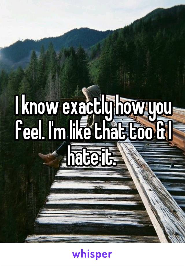 I know exactly how you feel. I'm like that too & I hate it. 