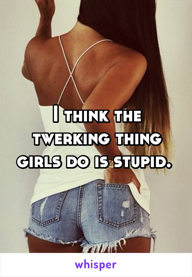 I think the twerking thing girls do is stupid. 