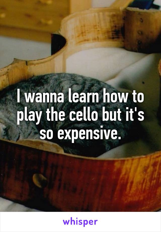 I wanna learn how to play the cello but it's so expensive.