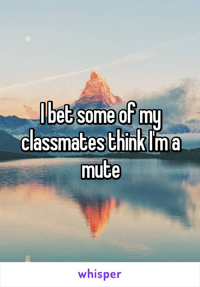 I bet some of my classmates think I'm a mute