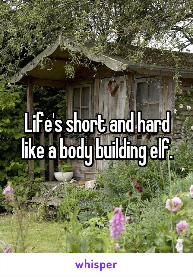 Life's short and hard like a body building elf.