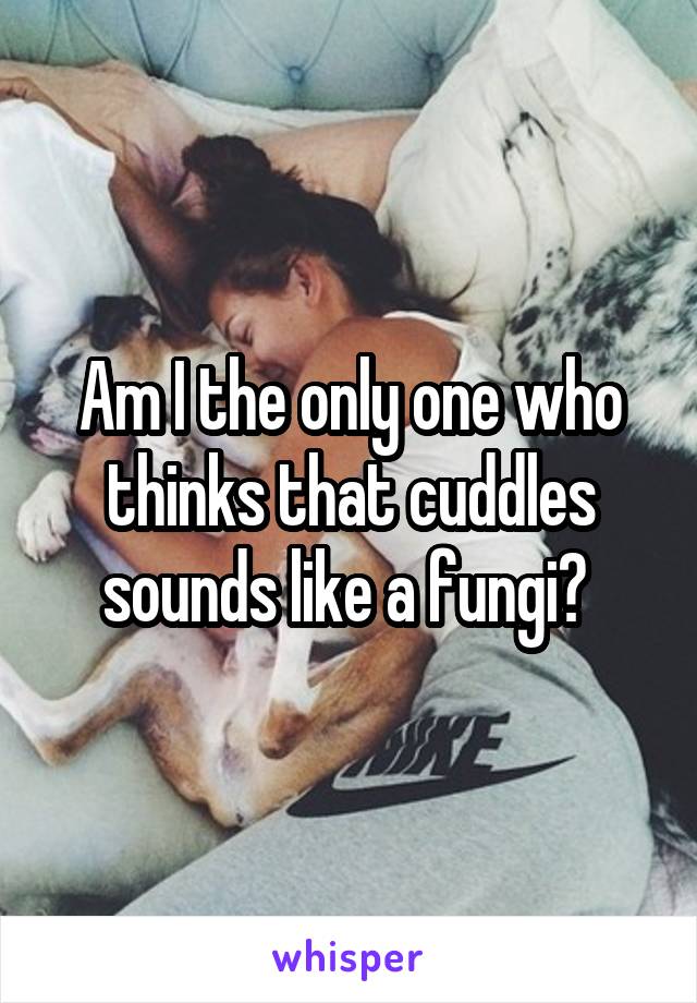 Am I the only one who thinks that cuddles sounds like a fungi? 