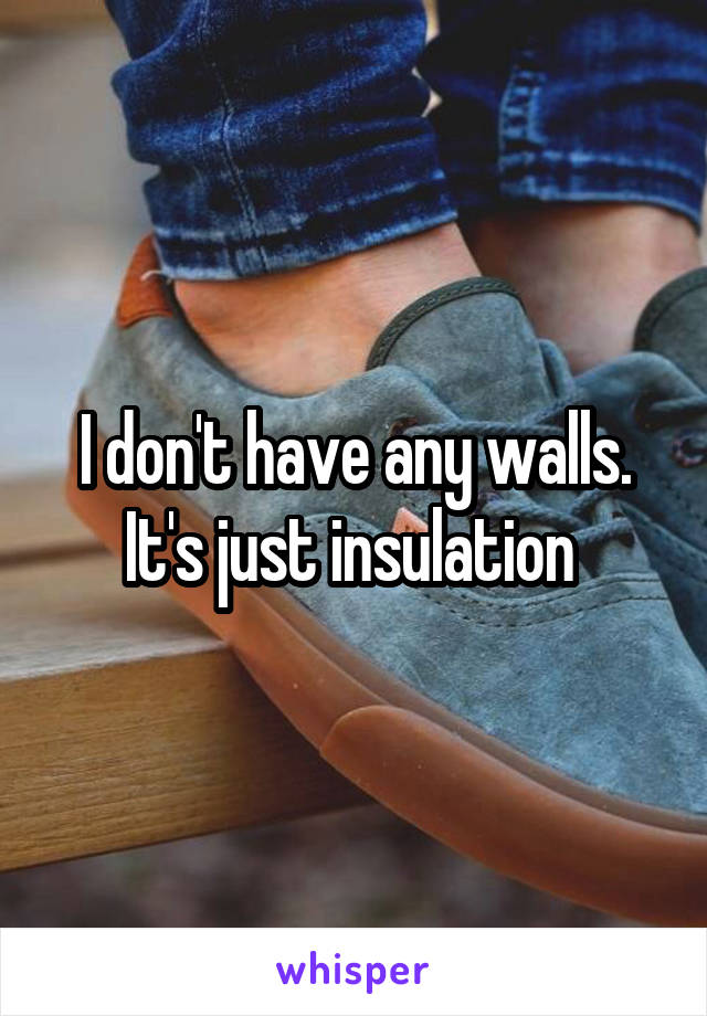 I don't have any walls. It's just insulation 