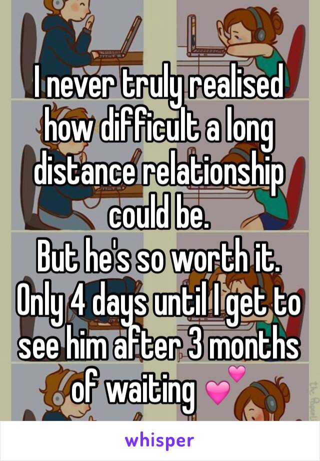 I never truly realised how difficult a long distance relationship could be.
But he's so worth it.
Only 4 days until I get to see him after 3 months of waiting 💕