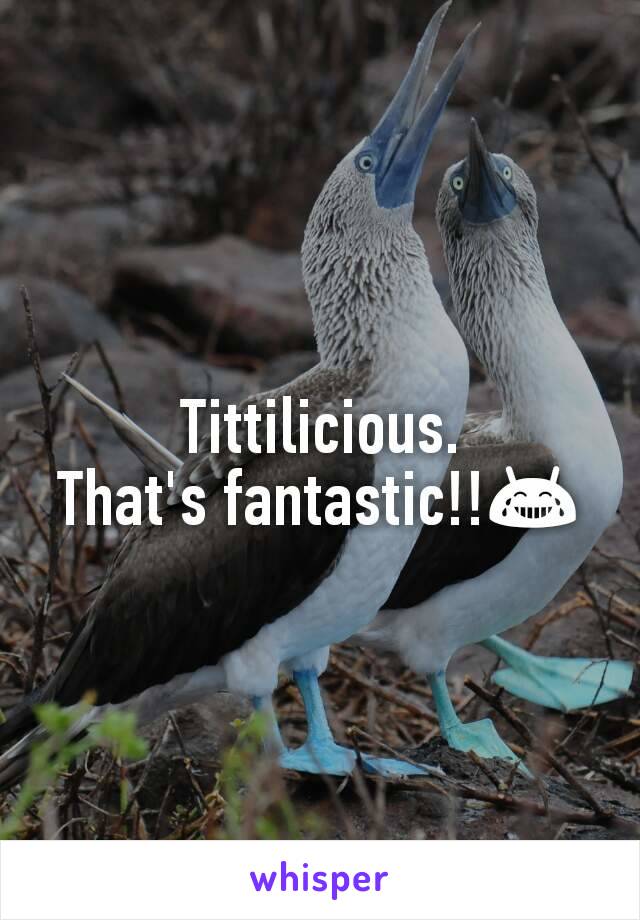 Tittilicious.
That's fantastic!!😂