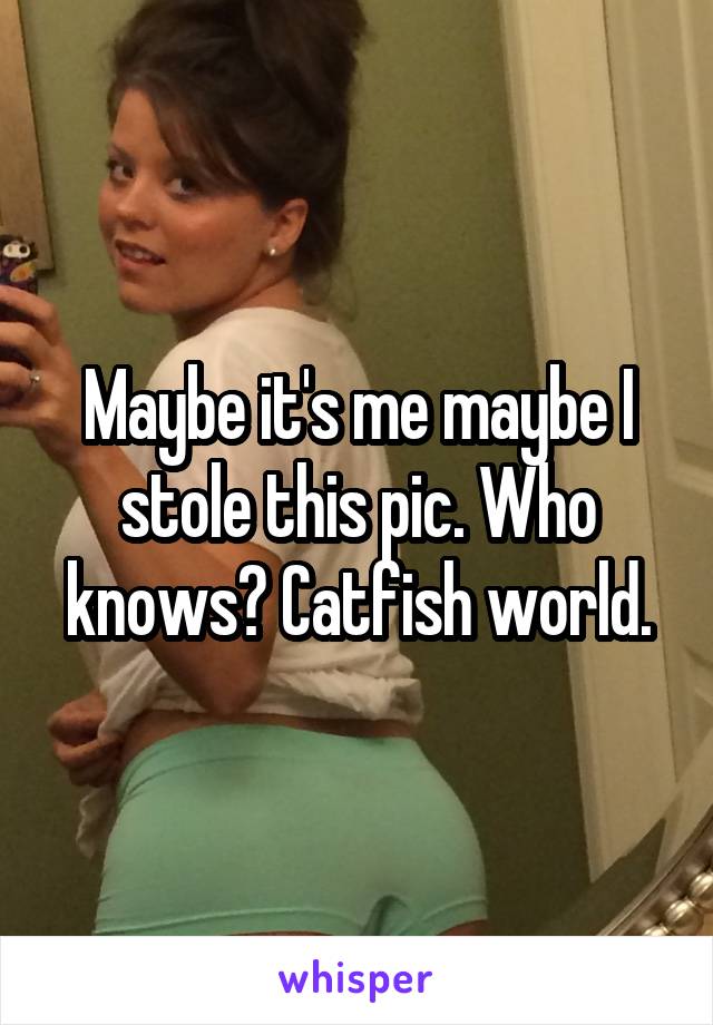 Maybe it's me maybe I stole this pic. Who knows? Catfish world.