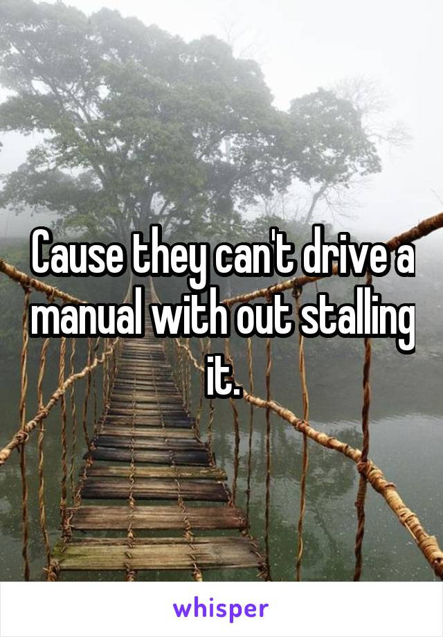 Cause they can't drive a manual with out stalling it.