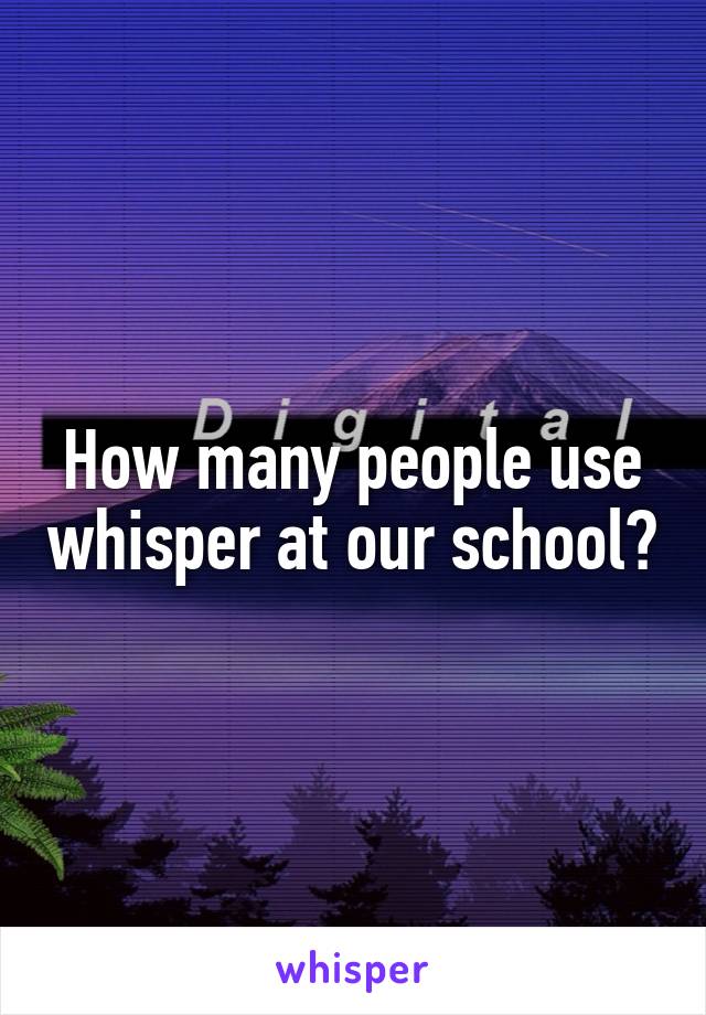 How many people use whisper at our school?