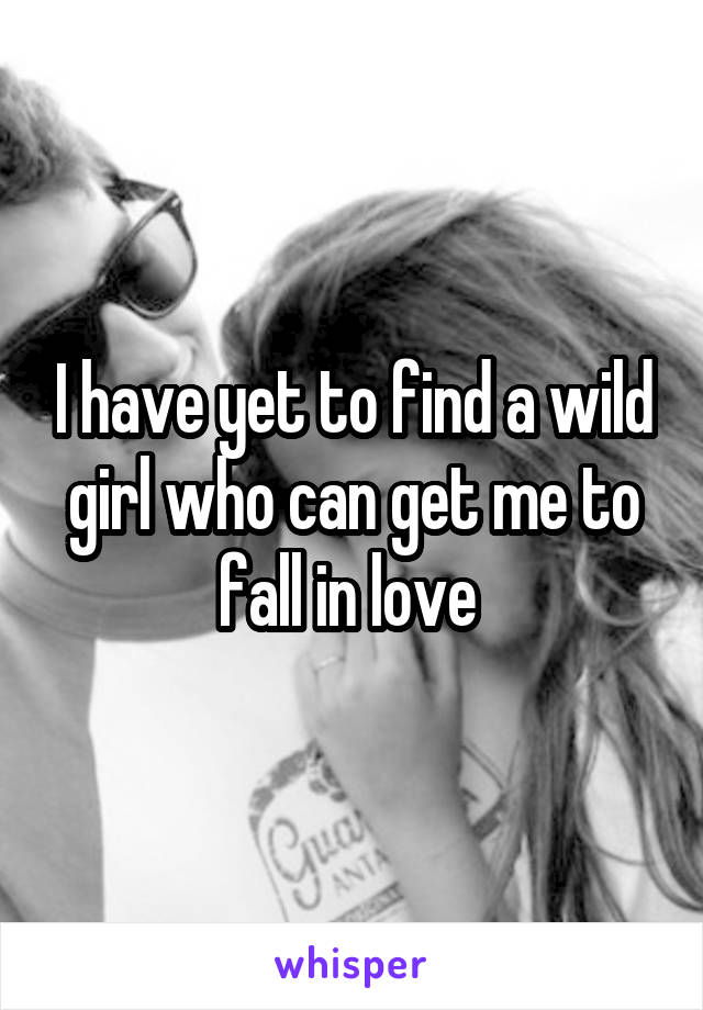 I have yet to find a wild girl who can get me to fall in love 