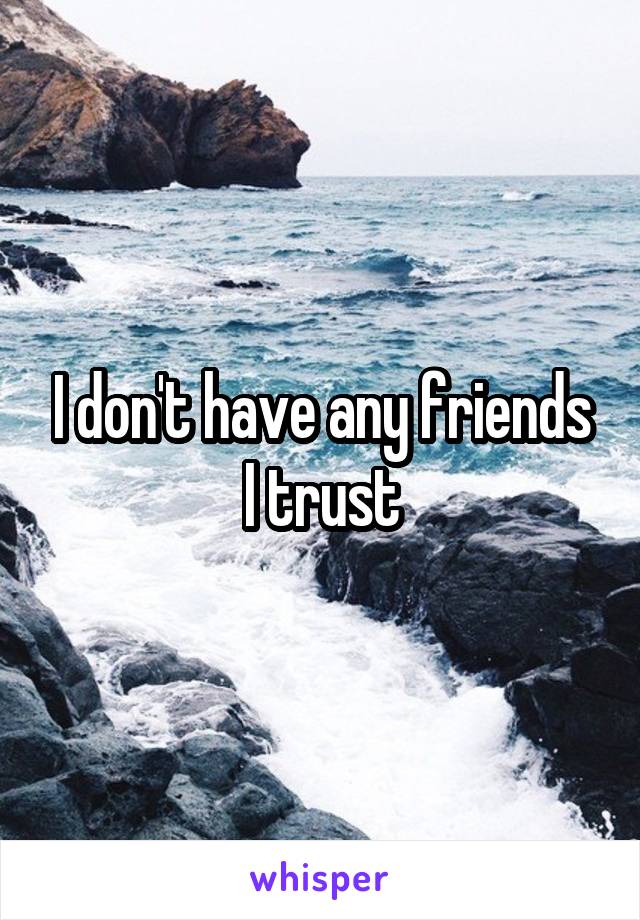 I don't have any friends I trust