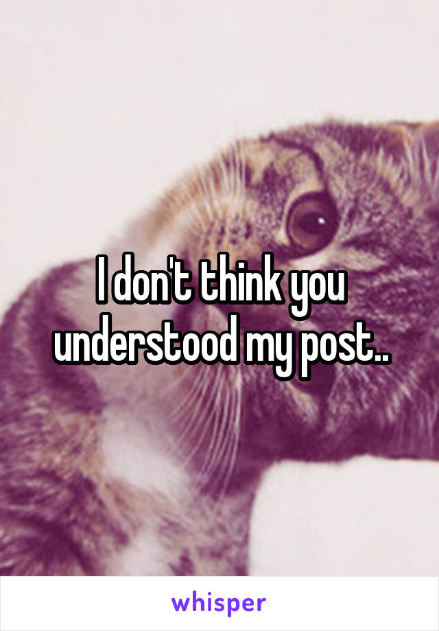 I don't think you understood my post..