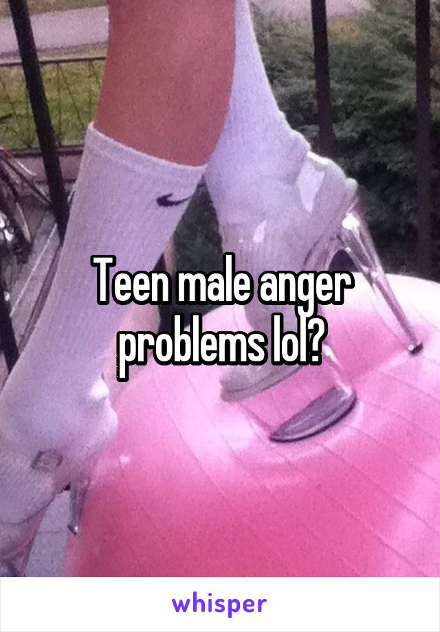 Teen male anger problems lol?