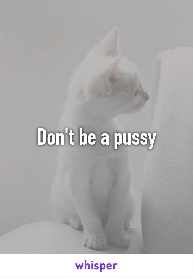 Don't be a pussy