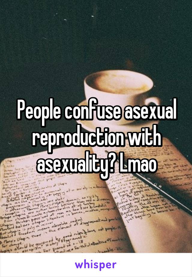 People confuse asexual reproduction with asexuality? Lmao