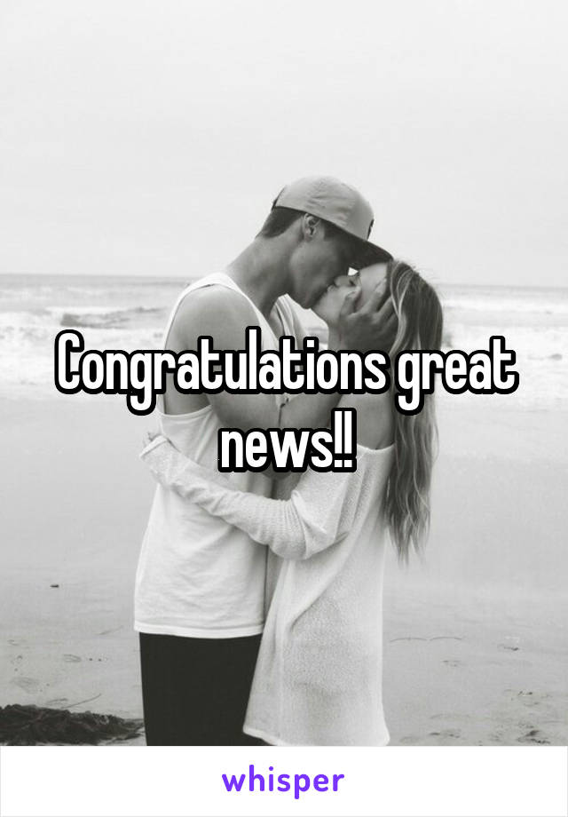 Congratulations great news!!