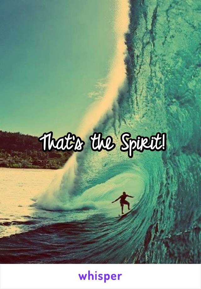 That's the Spirit!