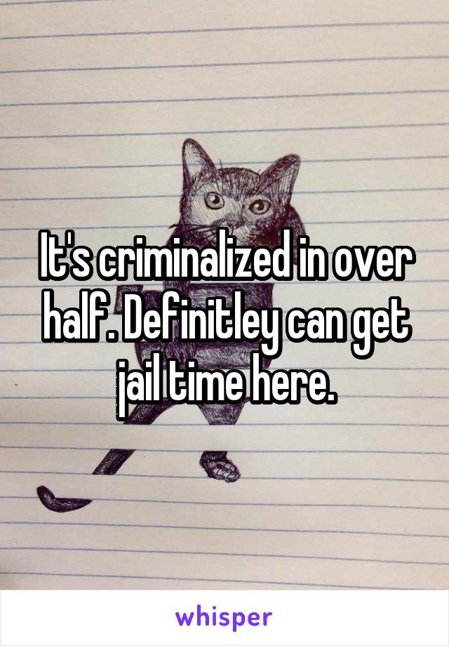 It's criminalized in over half. Definitley can get jail time here.