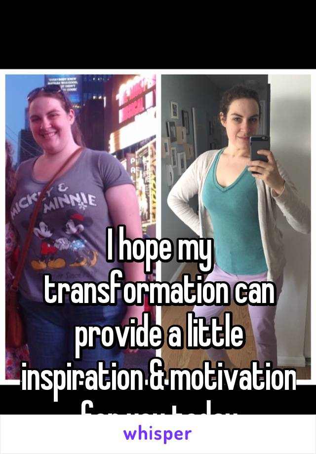 




I hope my transformation can provide a little inspiration & motivation for you today