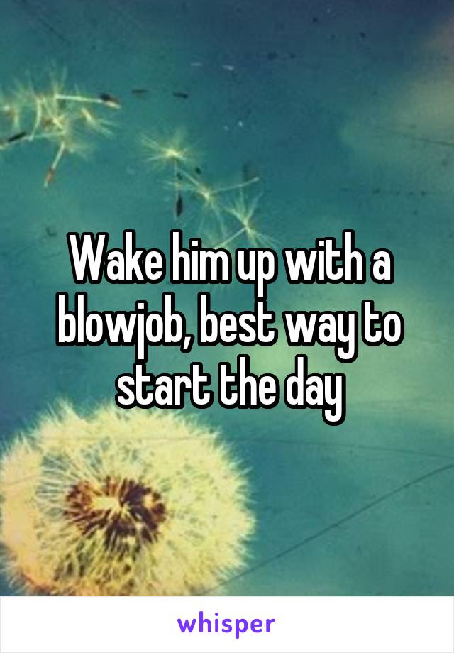 Wake him up with a blowjob, best way to start the day