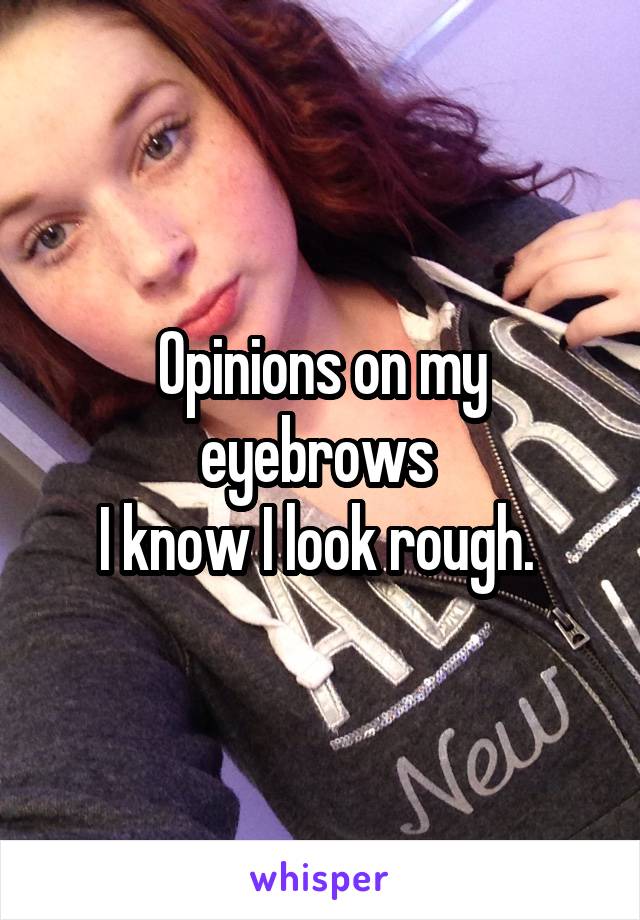 Opinions on my eyebrows 
I know I look rough. 