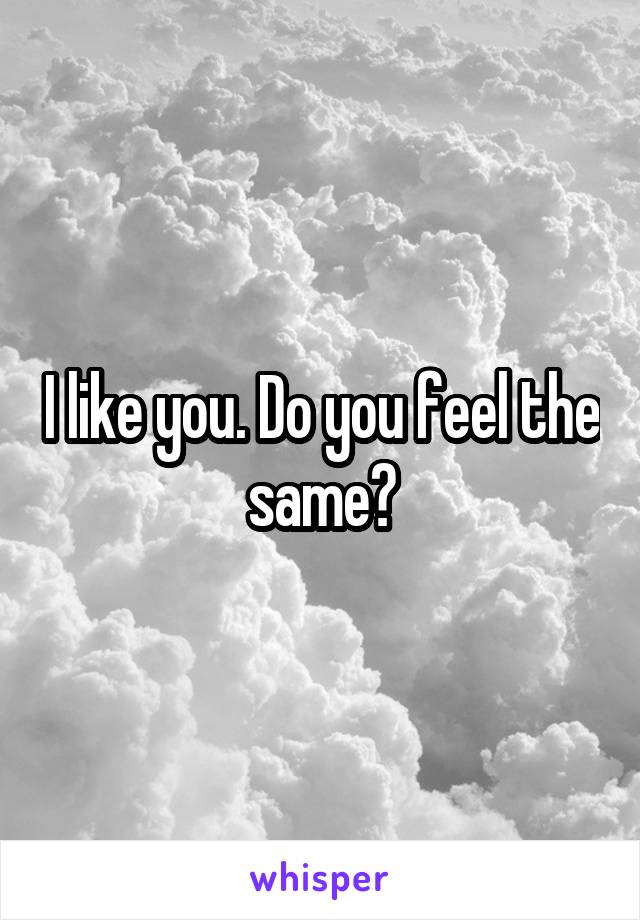 I like you. Do you feel the same?