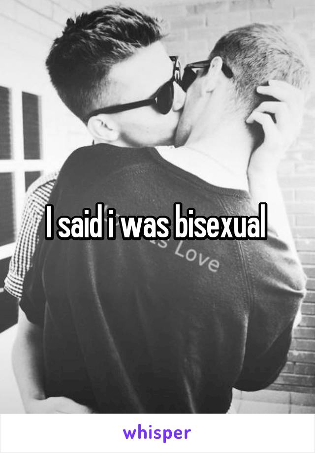 I said i was bisexual 