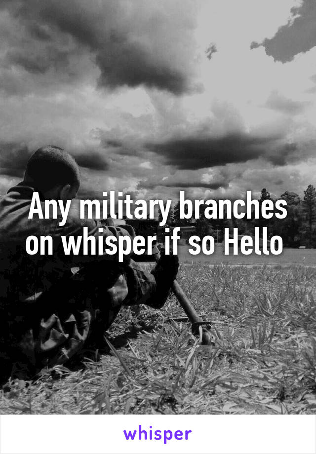 Any military branches on whisper if so Hello 