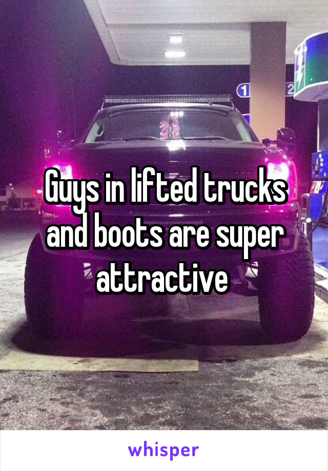 Guys in lifted trucks and boots are super attractive 