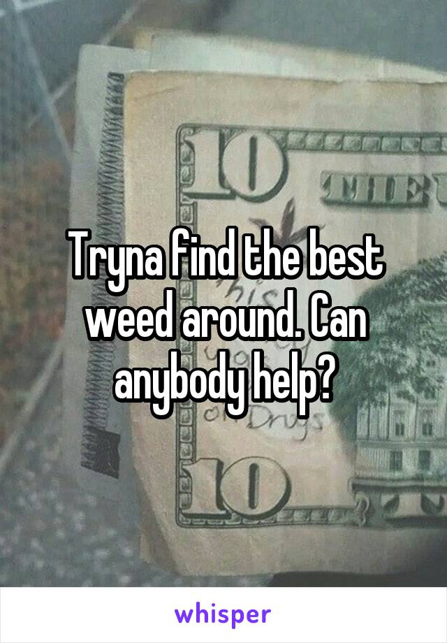 Tryna find the best weed around. Can anybody help?