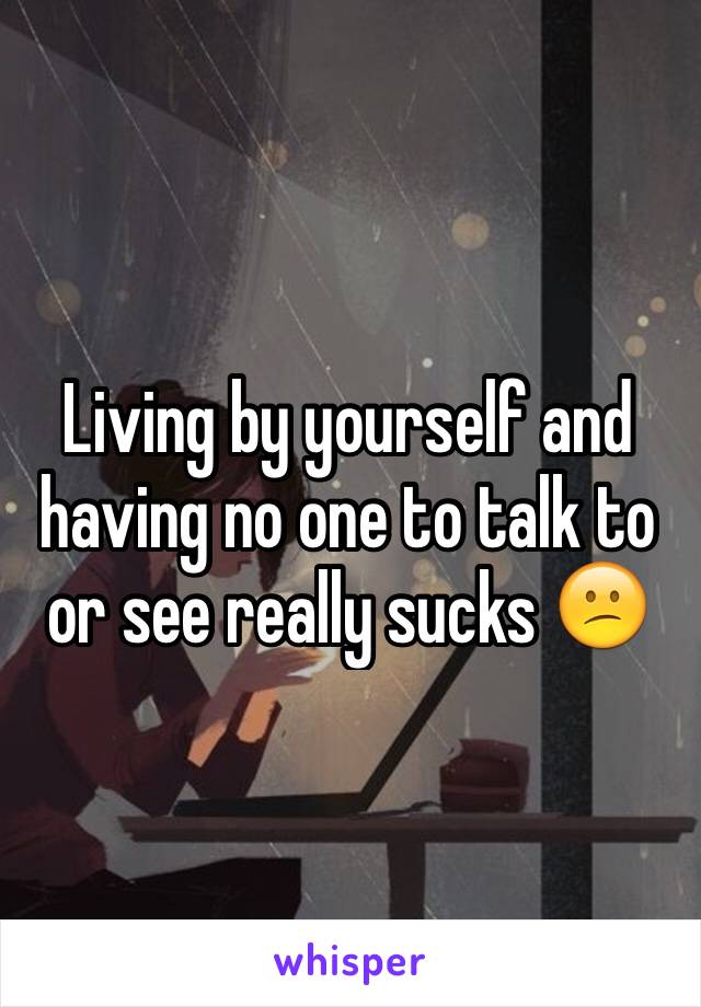 Living by yourself and having no one to talk to or see really sucks 😕