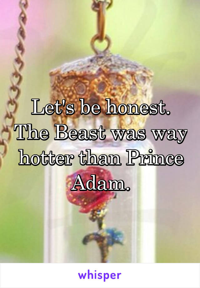 Let's be honest. The Beast was way hotter than Prince Adam.