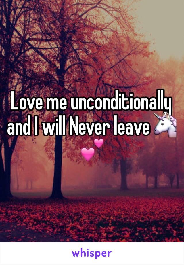 Love me unconditionally and I will Never leave🦄💕