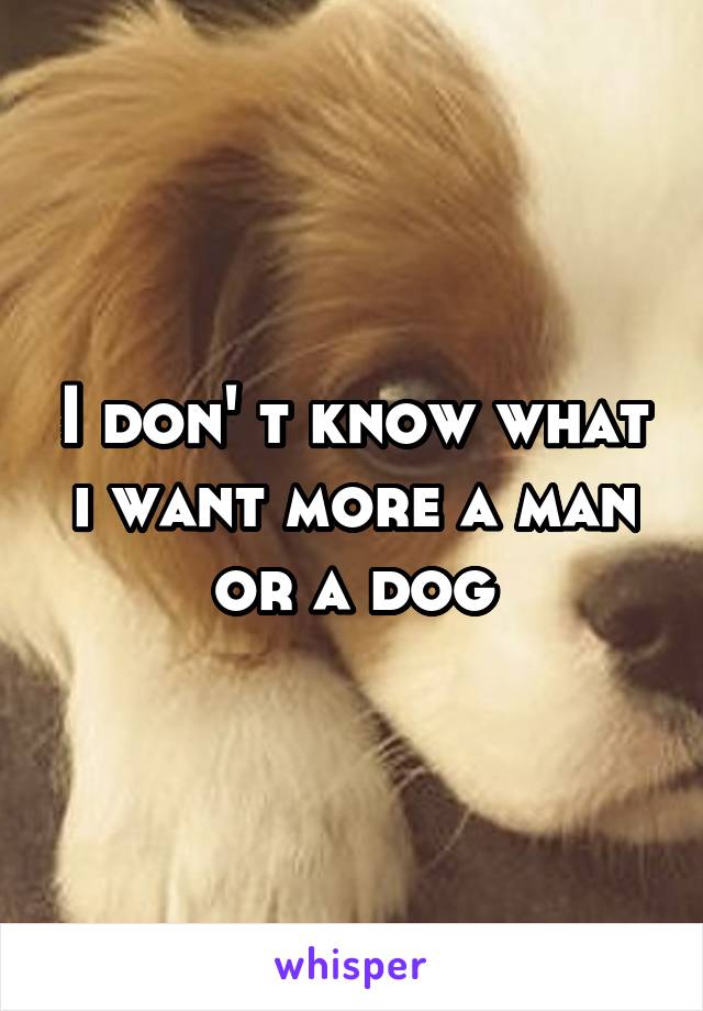 I don' t know what i want more a man or a dog