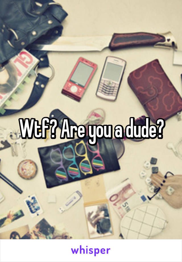 Wtf? Are you a dude?