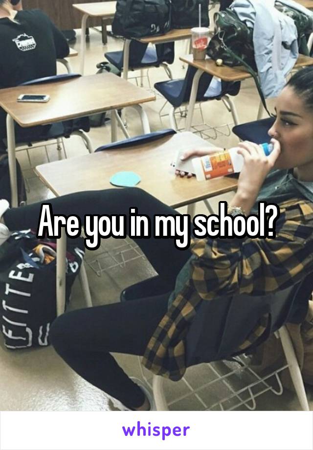 Are you in my school?