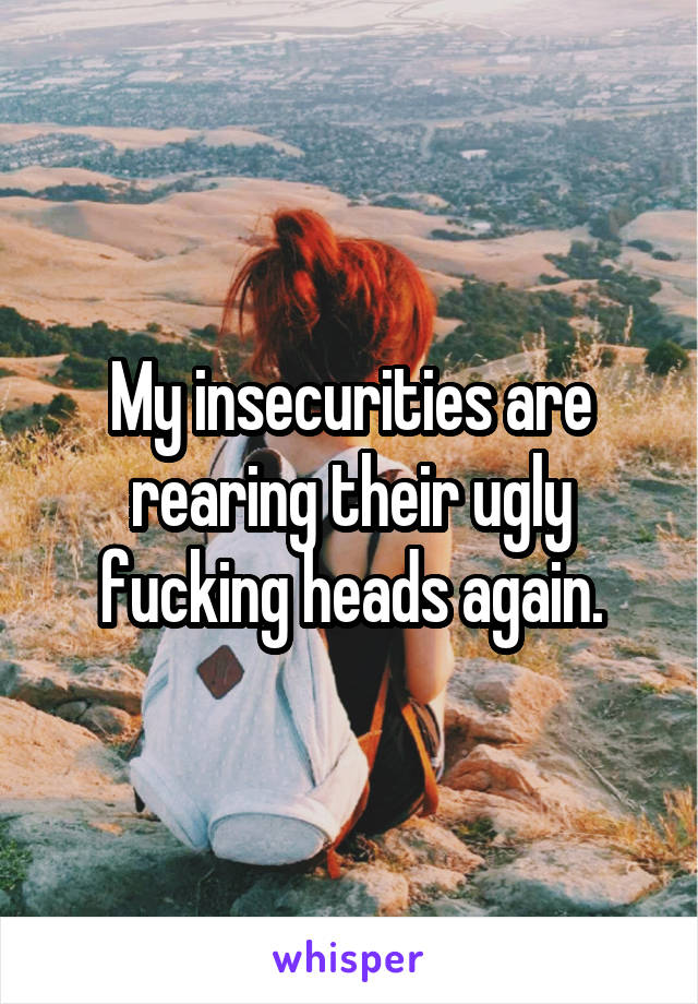 My insecurities are rearing their ugly fucking heads again.