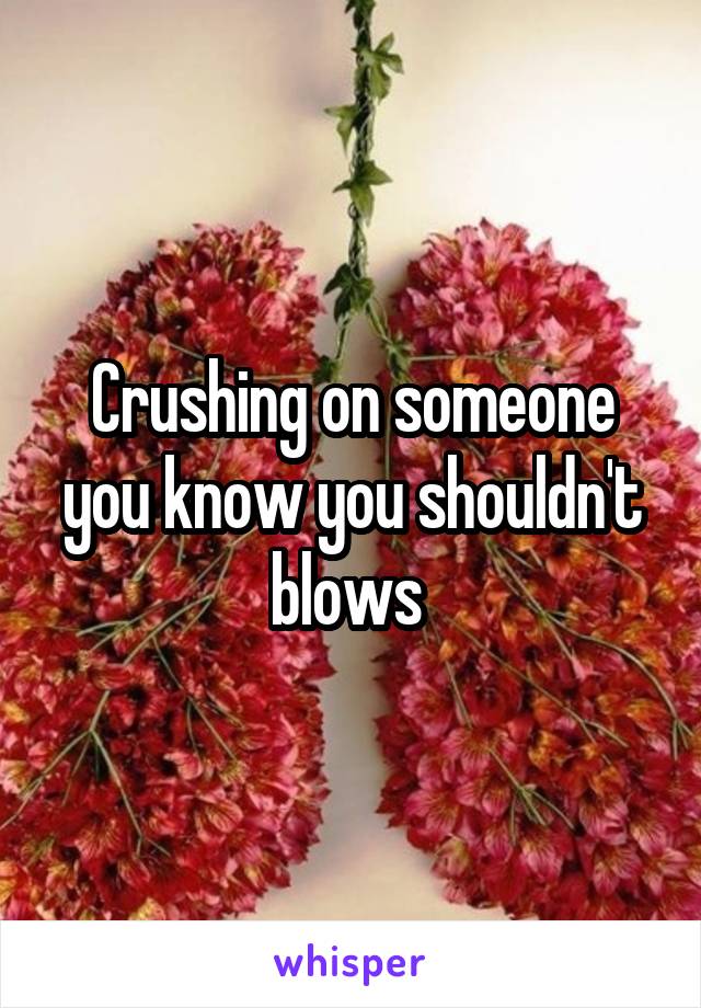 Crushing on someone you know you shouldn't blows 