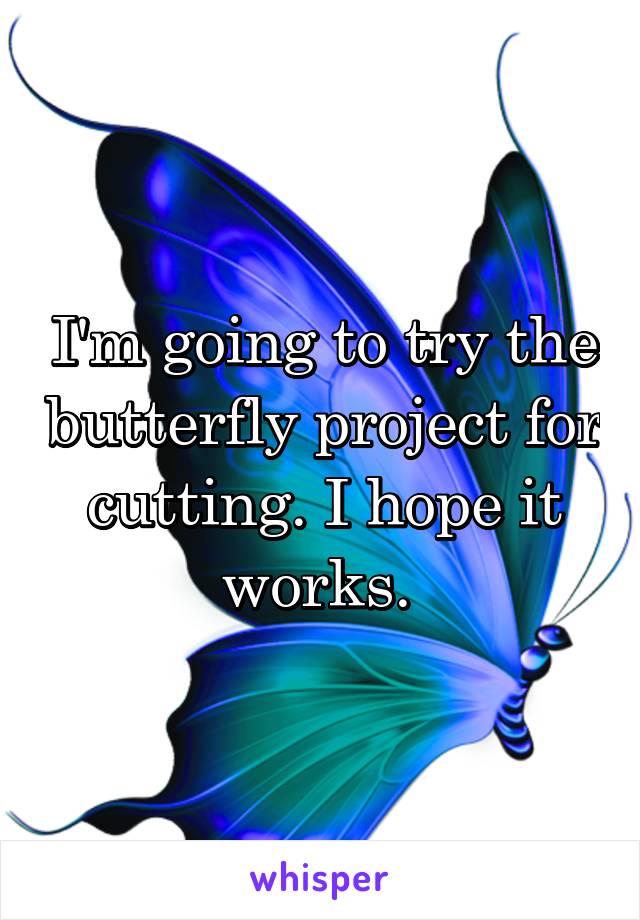 I'm going to try the butterfly project for cutting. I hope it works. 