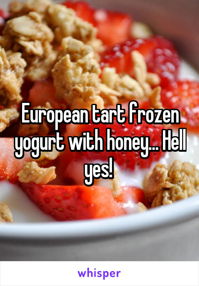 European tart frozen yogurt with honey... Hell yes! 