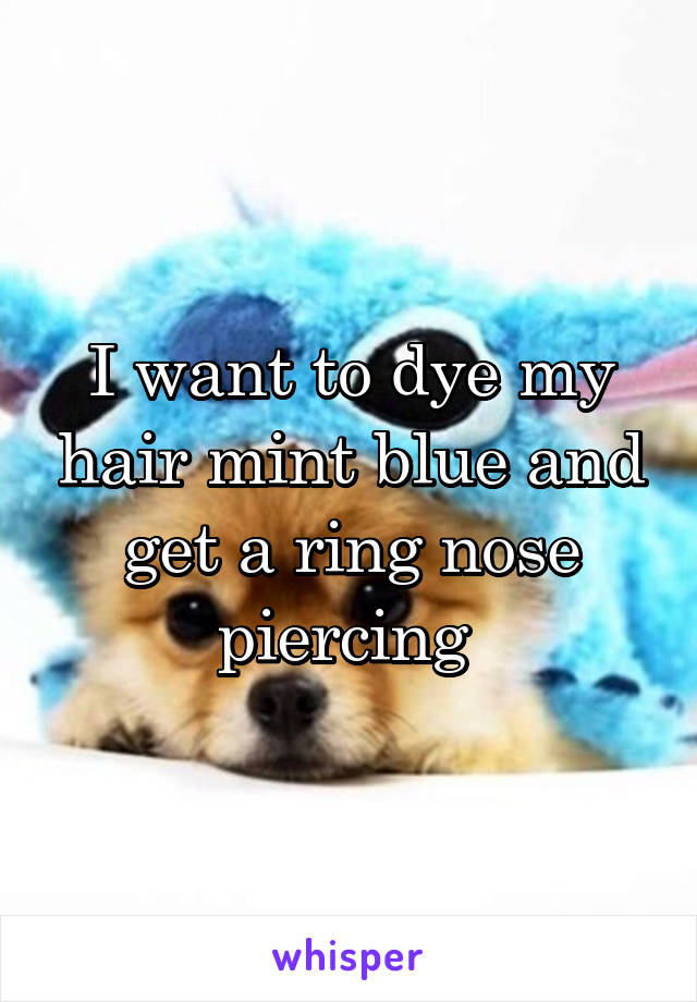 I want to dye my hair mint blue and get a ring nose piercing 