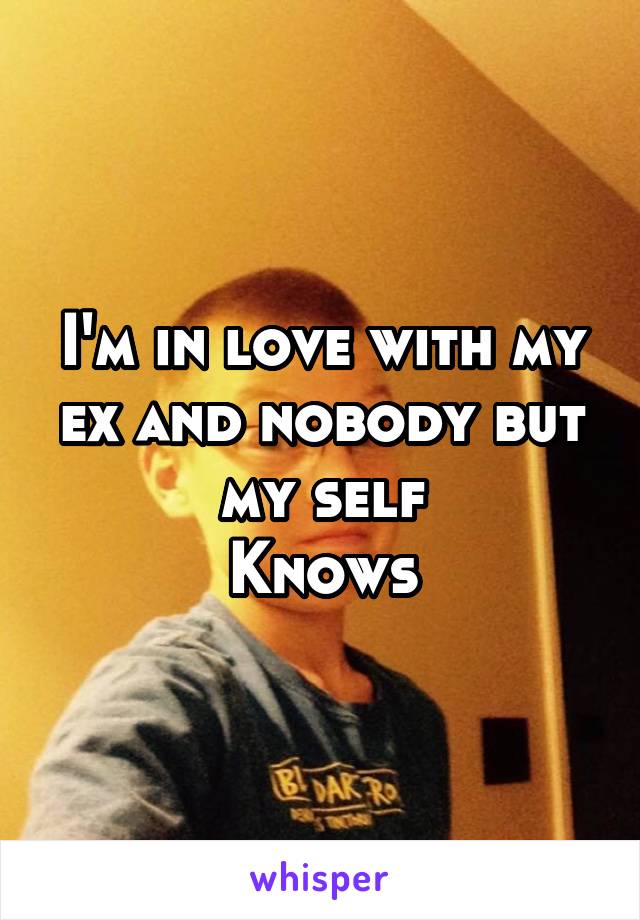 I'm in love with my ex and nobody but my self
Knows