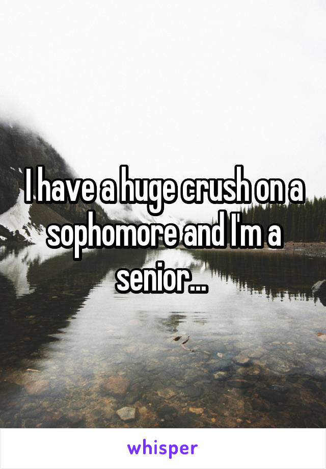 I have a huge crush on a sophomore and I'm a senior... 