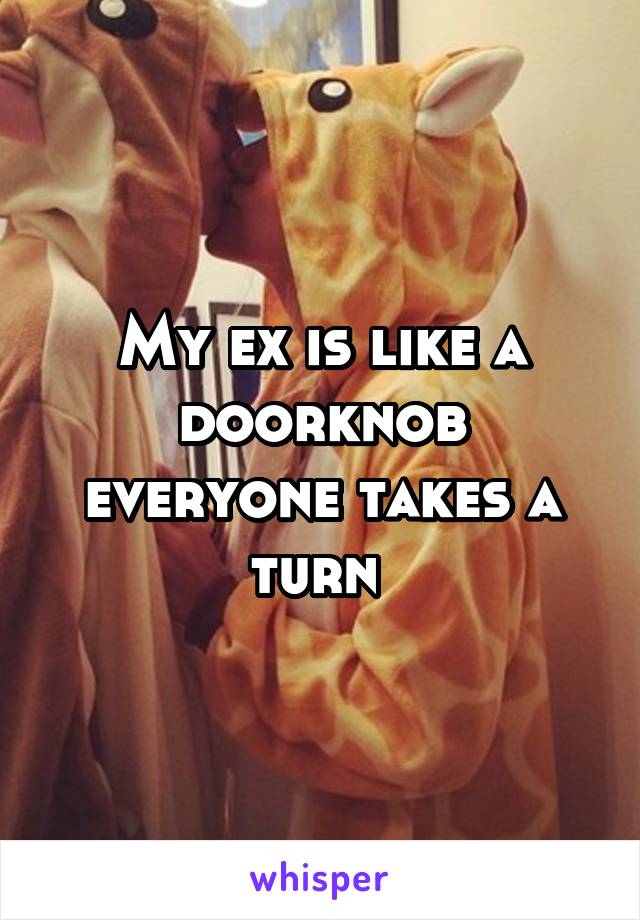 My ex is like a doorknob everyone takes a turn 