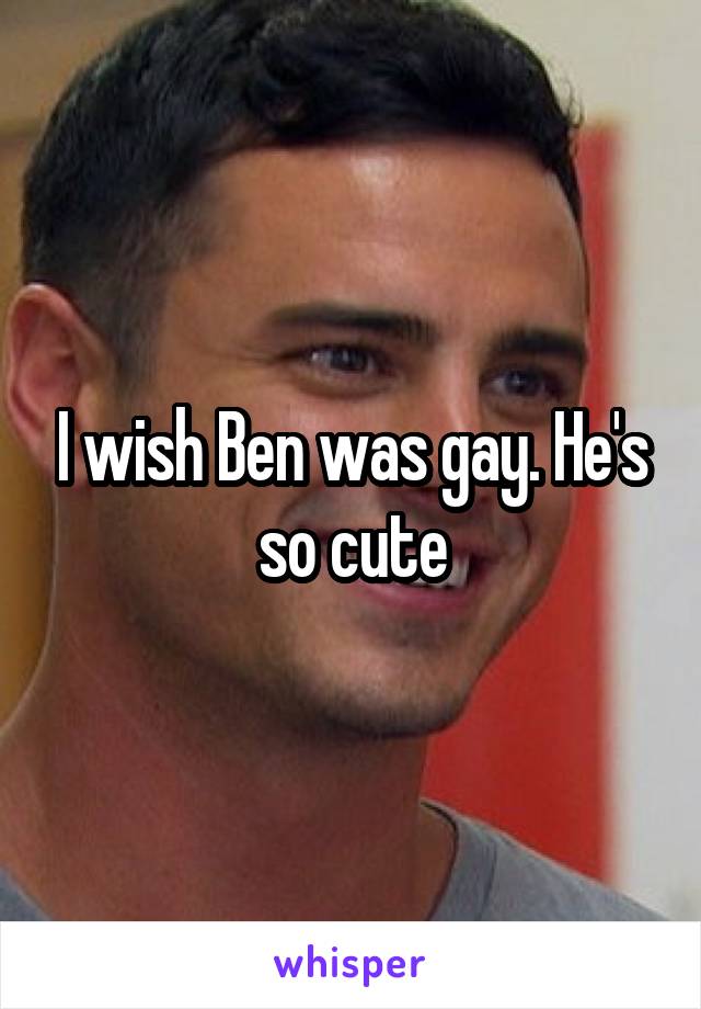 I wish Ben was gay. He's so cute