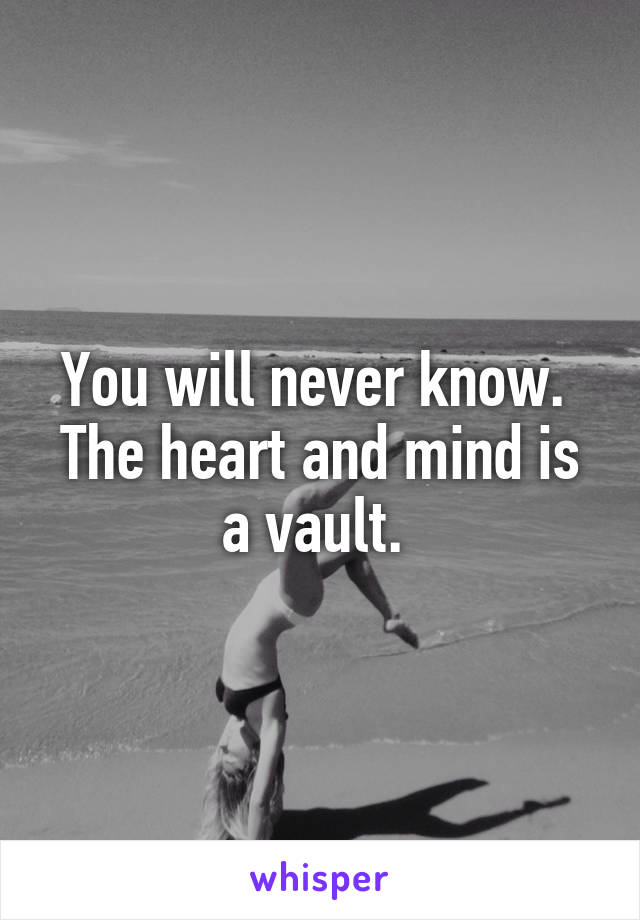 You will never know. 
The heart and mind is a vault. 