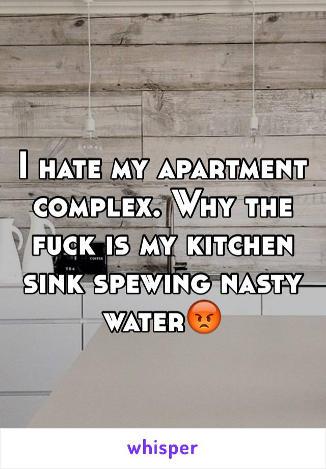 I hate my apartment complex. Why the fuck is my kitchen sink spewing nasty water😡