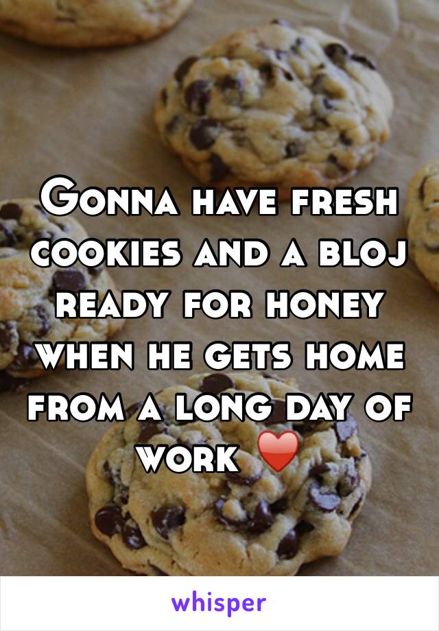 Gonna have fresh cookies and a bloj ready for honey when he gets home from a long day of work ♥️