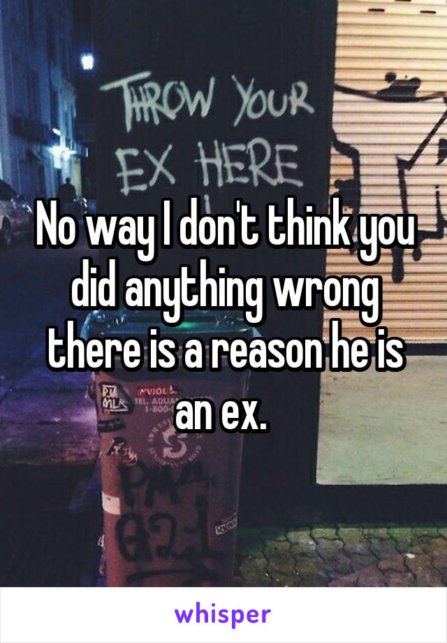 No way I don't think you did anything wrong there is a reason he is an ex. 